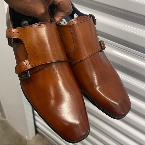 NWB Steve Madden Tan color double-monk strap dress shoes Sz 10.5 - Picture 2 of 10